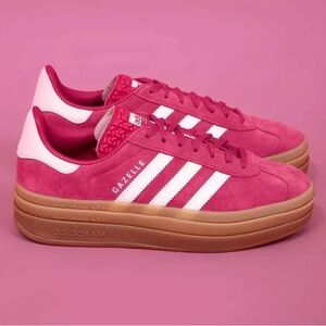 Adidas Pink and White Sneakers with Retro Style